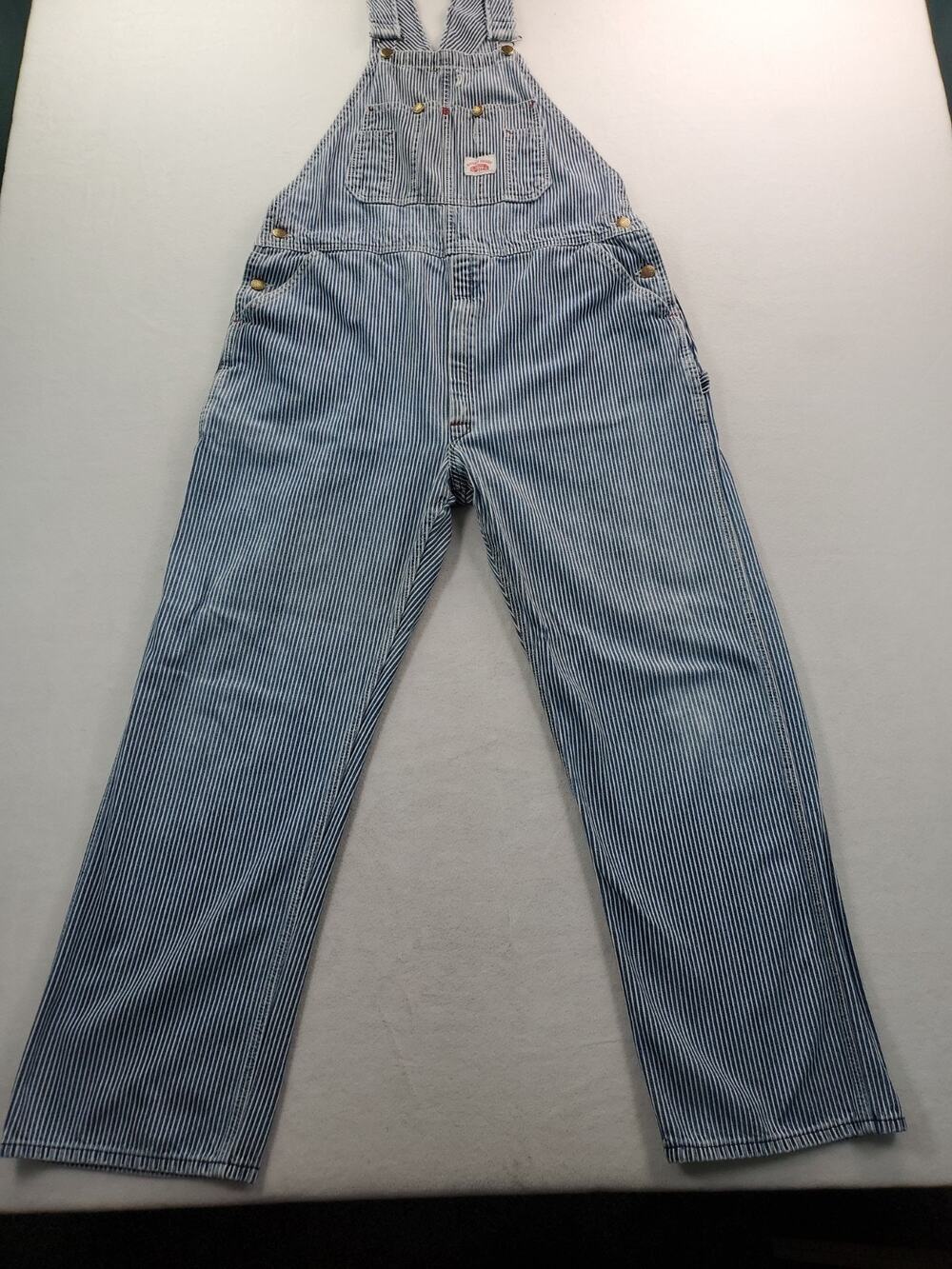 Round House Brand 38x29 Railroad Engineer Mens Bib Overalls Hickory Stripe USA
